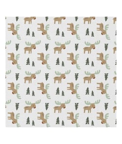 Tissu coton enfant élans de 150 cm de largeur élanblanc vendu par 50 cm