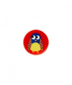 Carte de 2 boutons Hibou à queue Rouge 18mm - Union Knopf Rouge