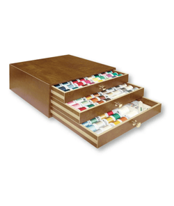 Coffret Trésor en Bois Madeira Polyneon - 180 Couleurs Brillantes pour la Broderie Machine Marron