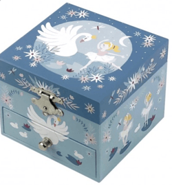 Boite a Musique Cube Lac des Cygnes - Bleu - Trousselier