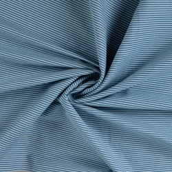 Tissu Jean Denim stretch Rayures blanches sur fond Bleu jean