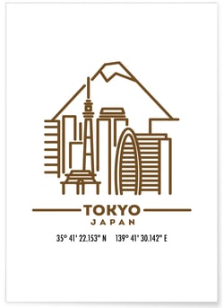 Poster Coordonnées Tokyo | A3 : 29,7x42cm
