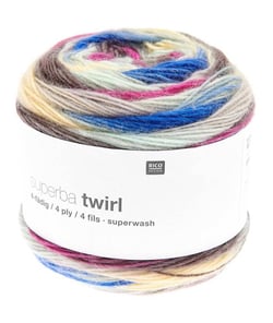 Laine à chaussette Superba Twirl 4 fils - 100GR - Rico Design 008 multicolore été