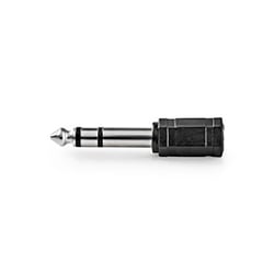 Nedis Adaptateur Audio Stéréo 6,35 mm Mâle vers 3,5 mm Femelle Ultra Solide Noir