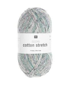 Laine à chaussettes Socks Cotton Stretch 4 fils 100 gr – Confort et élasticité - Rico Design 04 Aqua