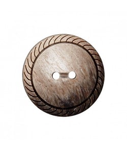 Carte de 3 boutons fantaisies rond 2 trous Marron clair 23mm - Union Knopf Marron