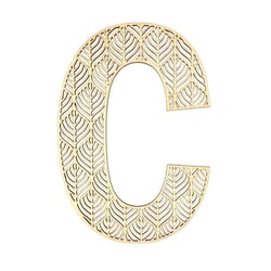 Lettre C en bois Alphabet géant ajouré 24 cm