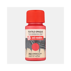 Peinture pour textile opaque - Rouge fort - 3023 - Pour tissu foncé - Art creation - 50ml