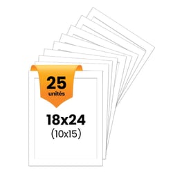25 passe-partout - Blanc - 18x24cm - Photo 10x15cm - Pour cadre - Encadrement