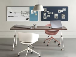 Bureau Pliant Marron Foncé et Blanc Structure en Métal Rectangulaire à Roulettes Mobile 180 x 60 cm Style Moderne