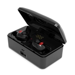 Ecouteurs Bluetooth 5.0 Sans Fil Avec Boîte De Charge Affichage Numérique Noir YONIS