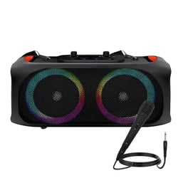 Avizar Enceinte Bluetooth 47×24cm Portable 4000mAh 2x Haut-parleurs 10W avec Micro Noir