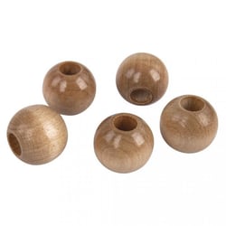 Rayher - Perles en bois pour macramé 2,5 cm Grand trou 1cm 5 pièces