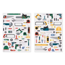 MégaCréa DIY - Gommettes outils 2 planches différentes 84 pièces