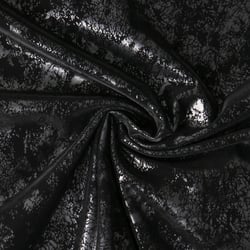 Tissu Simili Cuir Stretch envers polaire effet suédine uni Noir