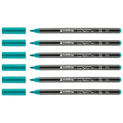Lot de 6 feutres porcelaine EDDING 4200 pointe pinceau 1-4 mm turquoise