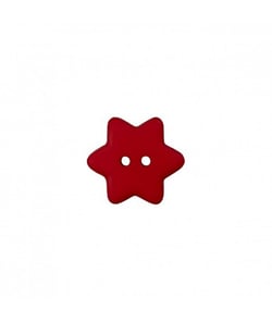 Carte de 4 boutons étoiles Bordeaux 15mm - Union Knopf Bordeaux Rouge