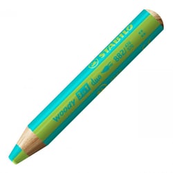 STABILO Crayon multi-talents woody 3en1 duo, turquoise/vert