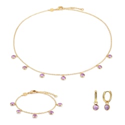 Collier, bracelet et boucles d'oreilles Gemia en pierres Améthyste - Sloya