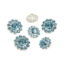 Bouton strass bleu turquoise