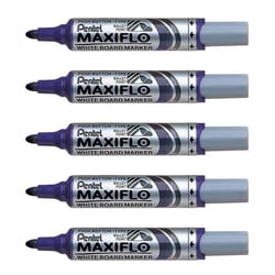 Lot de 5 marqueurs tableau blanc - PENTEL - MAXIFLO MWL5M - Pointe ogive 2,5 mm - Violet