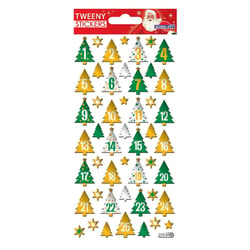 Stickers mousse 3D pour Calendrier de l'Avent - Sapins de Noël avec chiffres