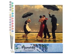Peinture par Numéro Figured'Art - Danseurs rétro sur la Plage - Kit de Loisir Créatif DIY Numéro d'Art Complet - 40x50cm sans châssis en bois
