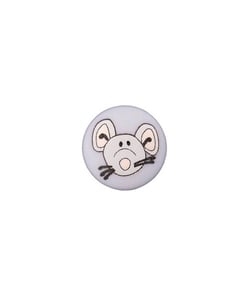 Carte de 3 boutons Souris à queue 12mm - Union Knopf Gris (GRIS CLAIR)