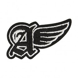 Ecusson thermocollant A avec ailes noir 3,5x2cm