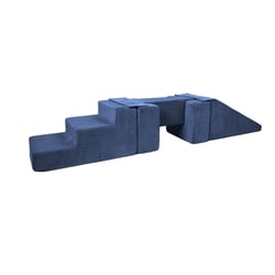 Passerelle 5 blocs bleu marine velours côtelé - Velinda - Gris