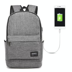 Sac À Dos Ordinateur USB Grande Capacité Résistant Pour 15.6 Pouces Gris YONIS