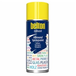 Spray de peinture - Jaune soufre - RAL 1016 - Brillant - Couvrant et résistant - Belton - Robust - 400ml