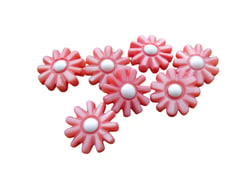 Perle marguerite en nacre 12mm coloris corail - à l'unité