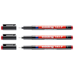 Lot de 3 marqueurs permanents - EDDING - Pointe fine 0,6 mm - Rouge