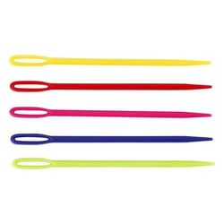 5 aiguilles à laine en plastique 7 cm