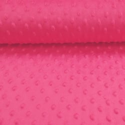 Tissu Doudou ultra doux Pois Fuchsia Au mètre
