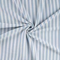 Tissu Jersey Coton Côtelé rayé Bleu ciel