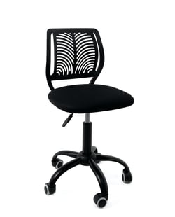 Chaise de bureau enfant pivotante réglable SAWI noir intégral