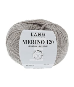 Pelote de laine à tricoter MERINO 120 - Lang Yarns Marron (52 - BRUN CLAIR)