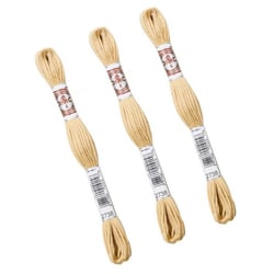 Lot de 3 échevettes 10m DMC Fil retors mat canevas tapisserie 100% coton beige 2738