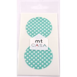 Masking Tape - Masking Tape MT Casa Seal Sticker rond en washi Pois fond mint