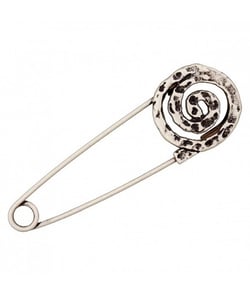 Epingle à Kilt spirale stylée Cuivre noir 75 MM X 1 - Union Knopf Gris