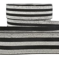 Film 20m Elastique bandes métallisé Noir/argent 40mm