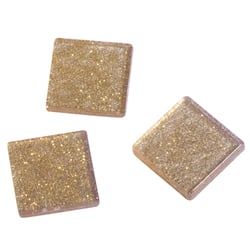 Mosaïque acrylique, 1x1 cm, pailletée, cachemire or, boîte - env. 205 pces / 50 g