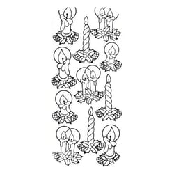 1 planche de stickers autocollants peel off doré NOEL BOUGIE 7068
