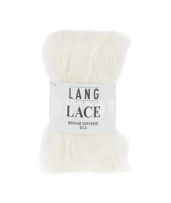 Pelote de Mohair et soie à tricoter LACE - 25 GR - Lang Yarns Ecru (94)