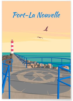 Affiche ville Port-La Nouvelle | A3 : 29,7x42cm