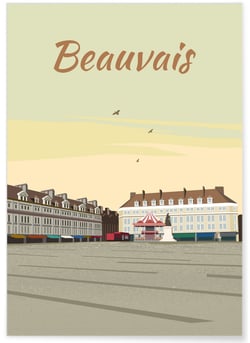 Affiche ville de Beauvais | A3 : 29,7x42cm