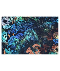 Tissu coton satiné feuillage coloré de 140 cm de largeur neytiri multicolore vendu par 50 cm
