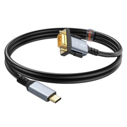 LinQ Câble Adaptateur Vidéo USB-C vers VGA 1.8m Résolution Full HD 1080p Noir